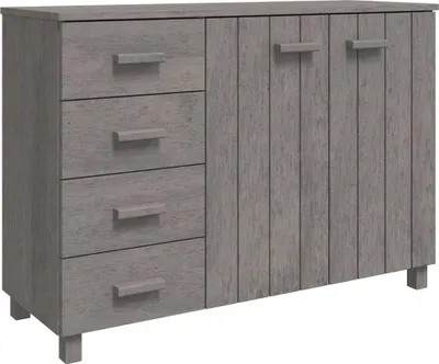 Produktbild von Sideboard HAMAR Hellgrau 113x40x80 cm Massivholz Kiefer