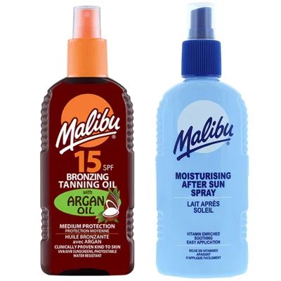 Produktbild von Malibu Arganöl LSF 15 200 ml + After Sun Spray Balsam 200 ml