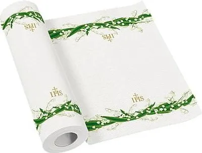 Immagine prodotto di Tappeto Airlaid  Prima Comunione 0,40 x 24 m  Fiori bianchi   76-15