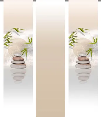 Produktbild von Home Wohnideen Schiebevorhang Digitaldruck 3er Set Benessa 245 x 60 cm natur