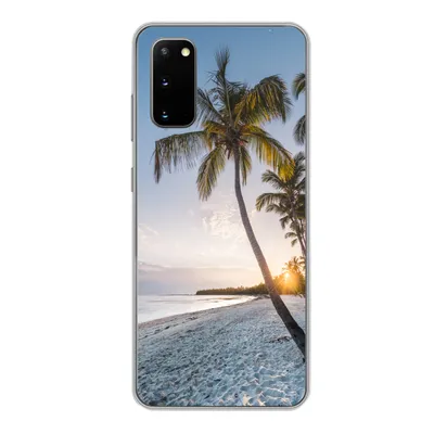 Produktbild von MuchoWow® Handyhülle Schutzhülle Hülle für Samsung Galaxy S20 Strand - Sonnenuntergang - Palme Silikon Softcase Handy Hülle - Bild