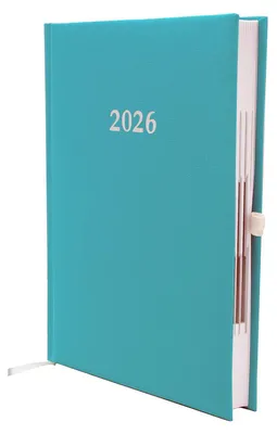 Produktbild von 2026 ADINA Buchkalender Chefplaner A5 türkis 1 Tag 1 Seite