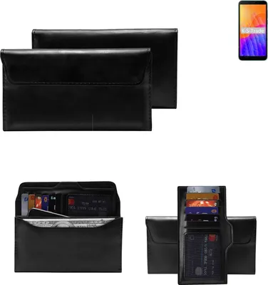 Produktbild von K-S-Trade Handy Hülle kompatibel mit Huawei Y5p Schutz Hülle Tasche Schutz Case Handytasche Kunstleder schwarz, 1x