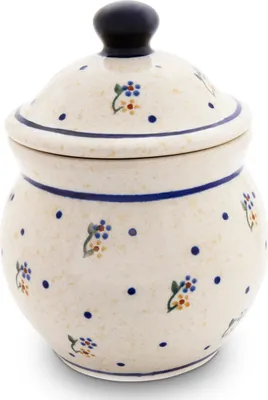 Produktbild von Original Bunzlauer Keramik 560ml Vorratsdose Behälter zur Aufbewahrung von Lebensmittel mit Deckel Ø12 cm H 16,2 cm Design 111