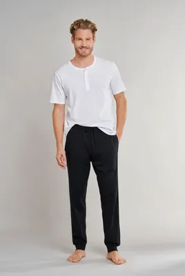 Produktbild von Schiesser Herren Hose lang Bndchen dunkelblau-gem. 48  ST