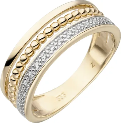 Produktbild von Gr. 60 Damen Ring 333 Gold Gelbgold bicolor 17 Zirkonia Goldring