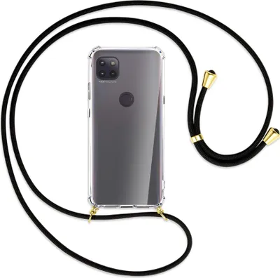 Produktbild von Handykette Backcover-Schutzhülle mit Band (Metall goldfarben) für Motorola Moto G 5G - schwarz
