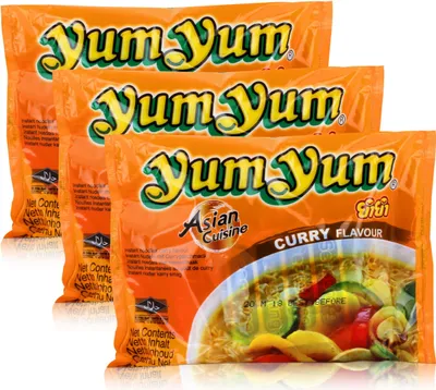 Produktbild von Yum Yum Instant Nudeln Curry 60g - Fertiggericht (3er Pack)