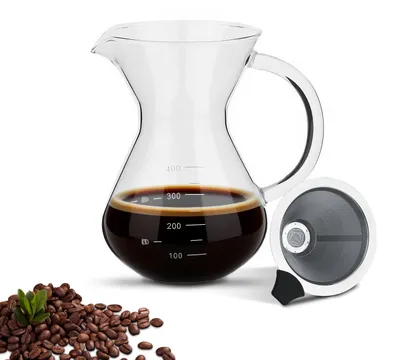 Übergieß-Kaffeemaschine Glaskanne Filter 400 ml