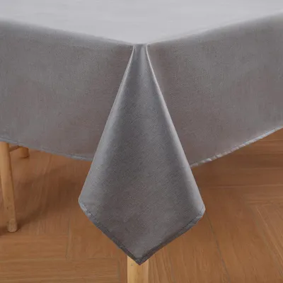 Produktbild von Tischdecke Leinenoptik abwaschbar Lotuseffekt rechteckig 140 x 200 cm dunkelgrau