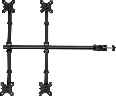 Produktbild von Monitorhalterung - Tischklemme - Für 4 Monitore - Größe 25,4–68,6 cm - VESA 75x75/100x100 - Neigung ±90°, Drehung 360° - Höhe 0–40 cm - Traglast 9 kg pro Arm - Schwarz