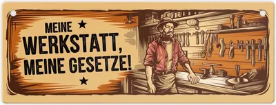 Produktbild von Meine Werkstatt, meine Gesetze Metallschild
