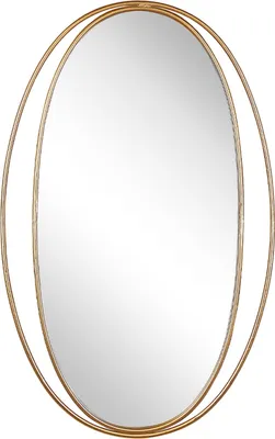 Produktbild von BELIANI Wandspiegel Gold 90 x 55 cm aus Stahl und Glas Oval Form Klassisches Design