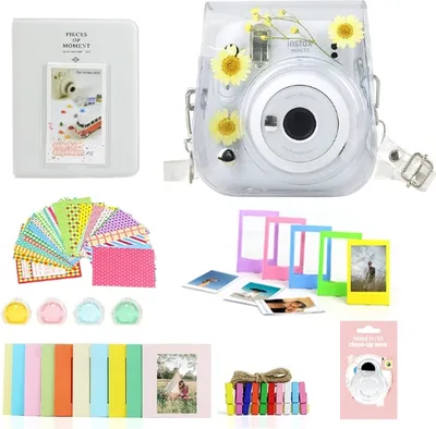 Productafbeelding van SET 8-in-1: Beschermhoes, fotolijstjes, fotolbum voor Fuji INSTAX Mini 11 / Gedroogde kamillebloemen