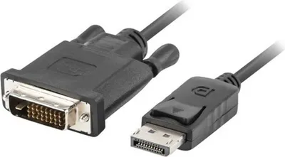 Produktbild von Lanberg CA-DPDV-10CU-0010-BK, 1 m, DisplayPort, DVI-D, Männlich, Männlich, Gerade