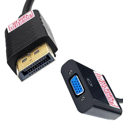 Produktbild von DP Display Port Stecker auf VGA Buchse Adapter Kabel Konverter Kabel Schwarz