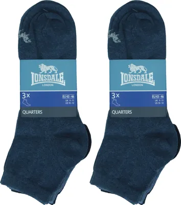 Produktbild von Lonsdale 6 Paar Quarter Socken Knöchelhöhe  Baumwolle Mix Blau35-38