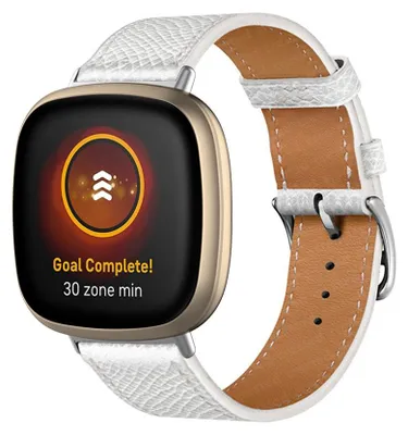 Produktbild von By Qubix passend für Fitbit Versa 3/4 & Sense 1/2 Lederarmband - Weiß