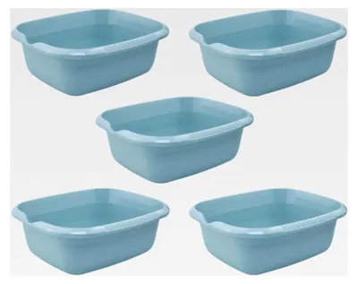 Produktbild von Björk 5x Universalschüssel mit Ausguss, Eckig, 9 l, 38 x 32 x 14 cm, Nordic Blue