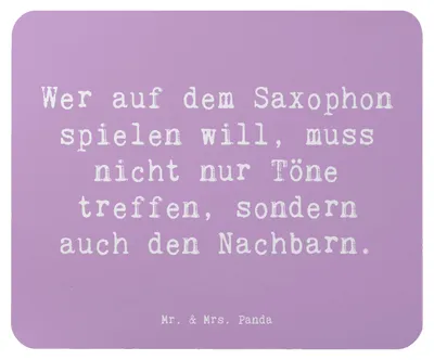 Produktbild von Mr. & Mrs. Panda Mousepad Spruch Saxophon Spieler - Lavendeltraum - Geschenk, Instrument, Musik, computer, Mouse Pad, Musikinstrumente, Saxophonlernen, Musiker, pc, Blues