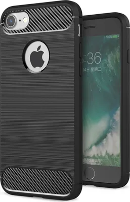 Produktbild von NALIA Handyhülle für Apple iPhone 7 Hülle, Karbon Optik Stylische Handyhülle Schwarz