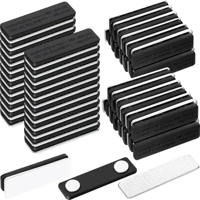 Produktbild von Magnetische Namensschilder 45 x 13 cm - Selbstklebendes Namensschild Metall - 50 Stück - DIY Blanko - Bekleidungsbeschriftung - Fliegengitter