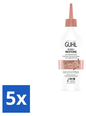 Imagen del producto de 5 x Sérum fortalecedor y reparador Guhl Bond+ Restore para cabello quebradizo - 150 ml - Paquete ahorro - 5 unidades