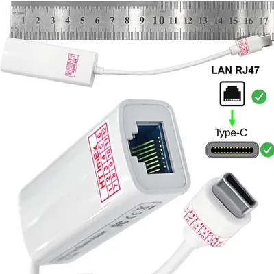 Produktbild von Weiß USB C 3.1 RJ45 LAN Netzwerkadapter 100Mbps Gigabit kompatibel mit Apple, Macbook