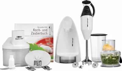 Immagine prodotto di ESGE magic wand M 200 Superbox, frullatore manuale con accessori, fino a 17.000 giri/min, 90750, bianco