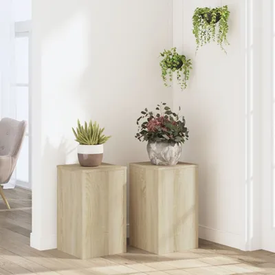 Produktbild von "2026 Promotion" Pflanzenständer - Hochbeet - 2 Stk. - Blumenkasten - Sonoma-Eiche 30x30x50 cm - Holzwerkstoff - Beete CC31171