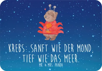 Produktbild von Mr. & Mrs. Panda magnet Krebs Astrologie - Sternenhimmel Blau - Geschenk, Sternzeichen, whiteboardmagnet, Pinnwandmagnet, Tierkreiszeichen, spruchmagnet, holzmagnet