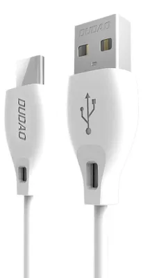 Produktbild von Dudao przewód kabel USB Typ C 2.1A 1m biały (L4T 1m white)