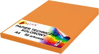 Image de Papier technique A4 280g orange rouge 50 feuilles