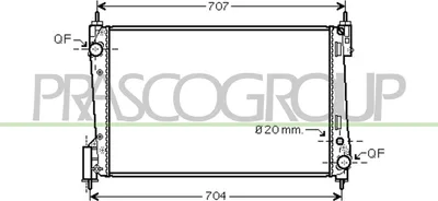 Produktbild von PRASCO FT342R001 Kühler Wasserkühler Motorkühler für OPEL Corsa D Schrägheck (S07) Corsa D Kastenwagen (S07) für FIAT GRANDE PUNTO (199) für VAUXHALL
