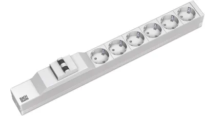 Produktbild von BACHMANN 19" 1HE 6xCEE7/3 1xFI Strom 2,0m CEE7/7