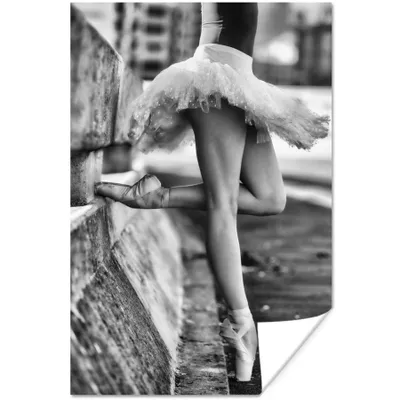Produktbild von MuchoWow® Poster Ballett - Tanz - Ballerina - Schwarz und weiß 120x180 cm - Kunstposter