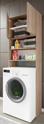 Produktbild von Holz Überbauschrank Waschmaschine Überbau Schrank Waschmaschinenschrank Jutas Sonoma-Eiche