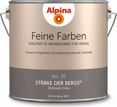 Produktbild von Alpina Feine Farben No. 01 Stärke der Berge 2,5 L zeitloses grau edelmatt