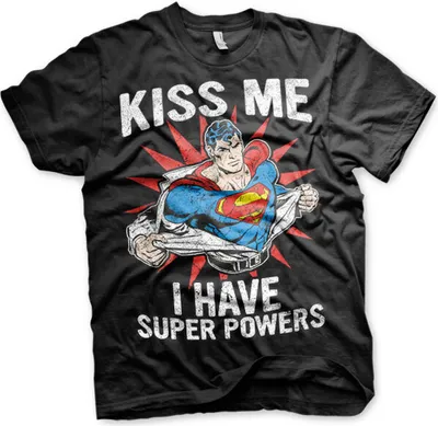 Produktbild von Kiss Me - I Have Super Powers T-Shirt - Small - Black