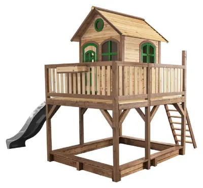 Playhouse Liam 255 x 377 x 291 cm Holz Natur Grün Grau