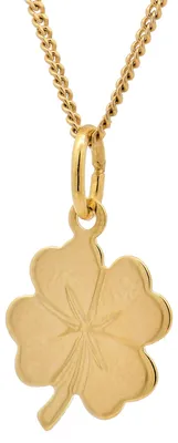 Produktbild von Gold Anhänger Kleeblatt mit Goldkette massiv 333 - 8 Karat Gold 60 cm
