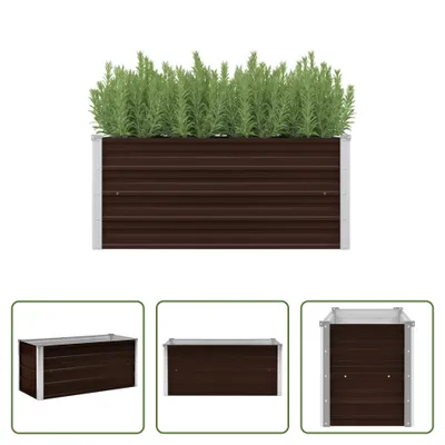 Image de The Living Store Bac de jardin surélevé Brun 100 x 40 x 45 cm Acier galvanisé