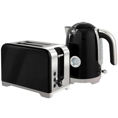 Produktbild von Wasserkocher und Toaster Set mit Thermometer, 1,7 l, 2200 W Wasserkocher, 2-Scheiben-Toaster mit 7 Bräunungsstufen