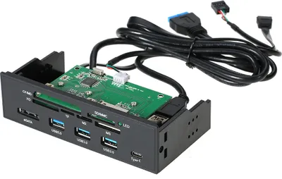 Obrázek produktu pro Sunshine-Tipway STW 5,25" interní čtečka karet Multifunkční palubní deska PC Přední panel Typ-C USB 3.1 USB 3.0 Podpora CF MD XD MMC TF M2 MS