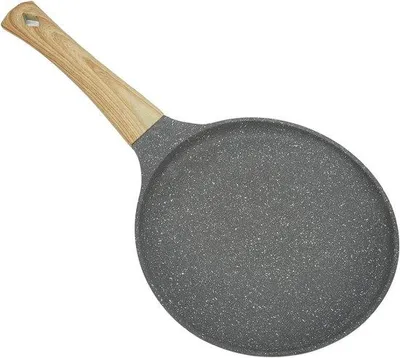 Immagine prodotto di Padella da cucina rotonda - 24 cm - Rivestimento antiaderente - Grigio - Lega di alluminio - Ideale per omelette e frittelle