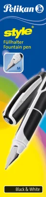 Obrázek produktu pro Pelikan P 57, Černá, Bílá, Na náplně, Kulatý hrot, Nerezová ocel, Střední, Krabice