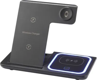 Produktbild von Renkforce Induktions-Ladegerät 15 W RF-QiWC3in1-01 RF-5780662 Ausgänge Magnetanschluss Schwarz