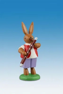 Produktbild von Osterdekoration Osterhase mit Fagott Höhe 7,5cm NEU