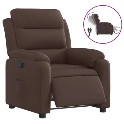 Zdjęcie produktu dla vidaXL Fotel Relax elektryczny ciemnobrązowy materiał