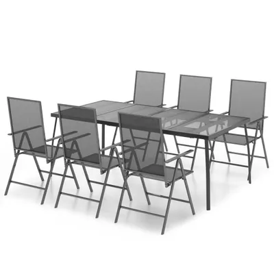 Image de vidaXL Ensemble de jardin 7 pièces anthracite acier